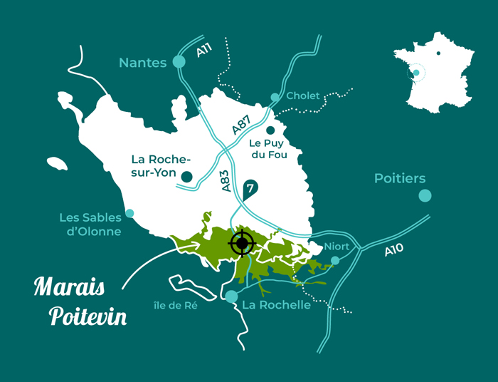 map of Vendée marais poitevin